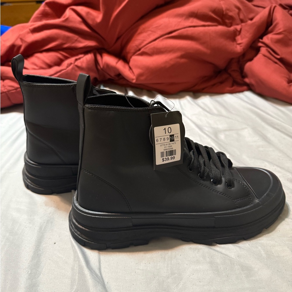 BLACK COMBAT BOOTS GOTHIC